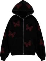 Худи мужское RED SWAROVSKI BUTTERFLIES FULL-ZIP HOODIE