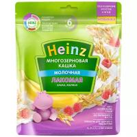 Каша Heinz молочная Лакомая многозерновая с бананом, малиной, с 6 месяцев