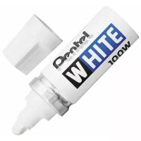 Маркер-краска лаковый PENTEL (Япония) WHITE, 6,5мм, белый, алюмин. корпус, длина письма 1200м, X100W