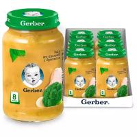 Спайка Gerber пюре Рагу из кролика с брокколи с 8мес 190г детский обед, 6 шт