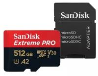 Карта памяти SanDisk MicroSDXC 512GB Extreme Pro 170MB/s UHS-I A2 V30 + SD-адаптер