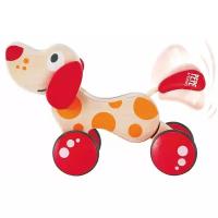 Каталка-игрушка Hape Walk-A-Long Puppy (E0347), красный/бежевый