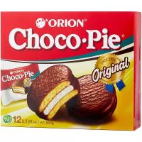 Пирожное Orion Choco Pie Original, суфле, шоколад, 12 шт. в уп