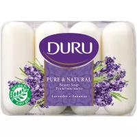 DURU Мыло кусковое Pure & natural Лаванда, 4 шт., 85 г