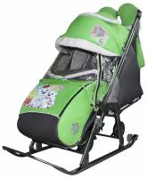 Санки-коляска GALAXY SNOW Galaxy kids 1-1 plus, зеленый 3 медведя