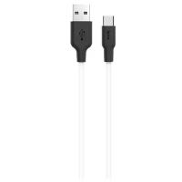 Кабель Hoco X21 Silicone USB - USB Type-C, 1 м, белый/черный