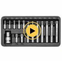 Биты TORX T20-T50, YATO, 15 шт, 30 и 75 мм + переходник 1/2