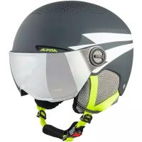 Шлем с визором детский ALPINA Zupo Visor Q-Lite Charcoal-Neon Matt (см:51-55)