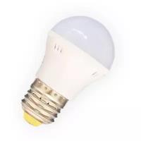 Лампа (LED), цоколь E27, 3Вт, стандарт, цвет свечения теплый белый, комплект 5 штук