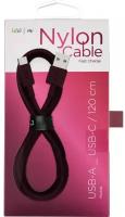 Кабель vlp Nylon Cable USB - USB Type-C, 1.2 м, марсала