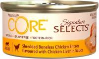 CORE SIGNATURE SELECTS консервы из курицы с куриной печенью в виде фарша в соусе для кошек 79 г