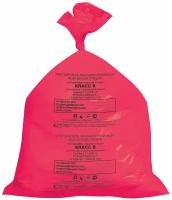 Мешки для мусора медицинские комплект 50 шт, класс В (красные), 30 л, 50х60 см, 14 мкм, аквикомп, комплект 5 упаковок
