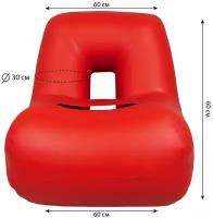 Надувное кресло в лодку/70х60 см/Кресло для рыбалки/Красное кресло ПВХ