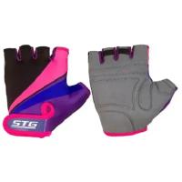Велоперчатки STG 909 фиолетовый/черный/розовый Х87909 XS