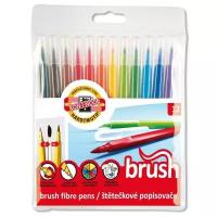 Фломастеры-кисть 12цв K-I-N 1009 Brush, кистевой пиш/уз, трехгранные, пакет, европодвес 3487190