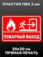 Информационная табличка на дверь - Пожарный выход 20х30 см