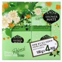 Shower Mate Мыло кусковое Olive & green tea