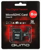 Карта памяти Qumo microSDHC Class 10 8GB + SD adapter