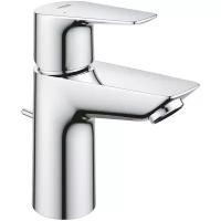 Смеситель для раковины Grohe BauEdge 23328001 с ограничителем температуры и рычажным донным клапаном, размер S, хром