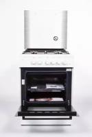 Комбинированная плита VESTA-VALENCIA VGE 10-E белая с электрической духовкой, электро-поджиг, подсветка, 3 режима духовки