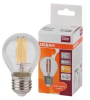 Лампа филаментная OSRAM LED Star, 806 лм, 6Вт, 2700К, теплый свет, Цоколь E27, светодиодная, шар