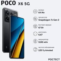 Смартфон POCO X6 RU 5G 12+256 N16P/Black/6.67