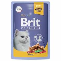 Пауч Brit Premium для взрослых кошек тунец в желе 85г