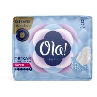 Ola! CLASSIC WINGS SINGLES SUPER прокладки толстые Мягкая поверхность в инд. уп.8