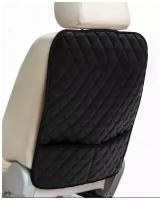 Защитная накидка на спинку сиденья (защита от детских ног) c карманами из экокожи черная