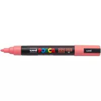 Uni Mitsubishi Pencil Маркер акриловый Posca PC-5M, 66 кораллово-розовый, 1 шт
