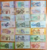 Набор банкнот 21 штука Венесуэла от 2 до 100000 боливар 2007-2018 UNC