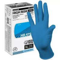 Перчатки смотровые Manual Manual High Risk HR419, 25 пар, размер: XL, цвет: синий