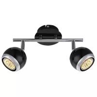 Спот Globo Lighting Oman 57884-2O, кол-во ламп: 2 шт., цвет арматуры: хром, цвет плафона: черный