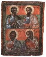 Освященная икона на дереве ручной работы - Петр и Павел, 15х20х1,8 см, арт А335