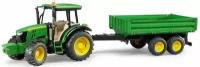 Bruder Брудер Трактор John Deere 5115M с прицепом 02-108 с 3 лет