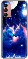 Дизайнерский силиконовый чехол для Гэлакси А04с / Samsung Galaxy A04s Волк и волчица