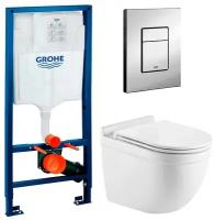 Инсталляция Grohe Rapid SL 38772001 + унитаз WeltWasser Heimbach 004 GL-WT безободковый с сиденьем