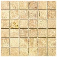 Мозаичная плитка из мрамора Natural Mosaic M036-48P-(Emperador-Light) бежевый светлый квадрат глянцевый