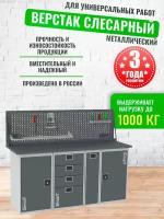 Слесарный верстак SMART 1760 1760.1.4. P.1. d универсальный в гараж,1364х1766х605