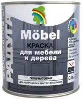 Краска Mobel вд-ак 115 для мебели и дерева полуматовая 0.9л, акриловая для наружных и внутренних работ база А