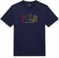 Футболка POLO RALPH LAUREN М подростковая темно-синяя с цветным лого на груди