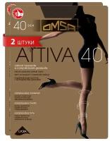 Колготки Omsa Attiva, 40 den, 2 шт., размер 2/S, коричневый