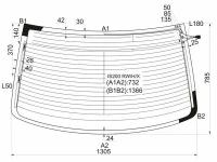 Стекло Заднее С Обогревом Toyota Altezza/Lexus Is200/300 4d 98-05 XYG арт. IS200 RW/H/X