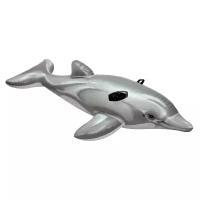 Надувная игрушка-наездник Intex Дельфин 58539, серый