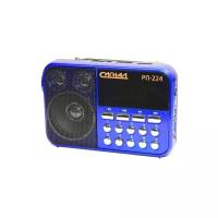 Радиоприемник портативный Сигнал РП-224 черный/синий USB microSD
