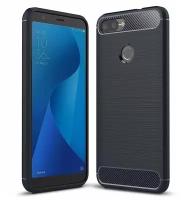 Чехол-накладка Carbon Fibre для Asus ZenFone Max Plus (M1) ZB570TL (темно-синий)