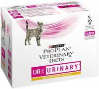 Влажный корм Pro Plan Veterinary Diets UR для кошек при болезнях нижних отделов мочевыводящих путей c курицей, 10 шт