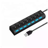 USB Hub разветвитель на 7 USB с выключателями (Черный)