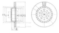 Диск тормозной VOLVO 740/760/940/960 передний вент. D=287мм. DELPHI BG2426