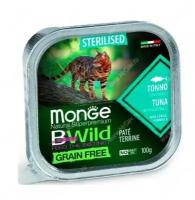 Консервы Monge Cat Bwild Grain Free для взрослых стерилизованных кошек (Тунец) - 100 г